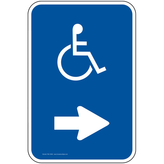 Handicap Symbol Sign With Right Arrow PKE-18500