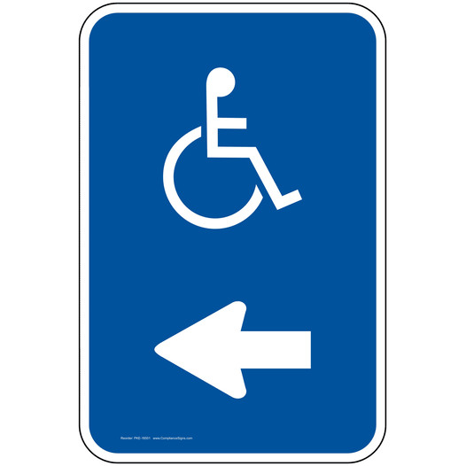 Handicap Symbol Sign With Left Arrow PKE-18501