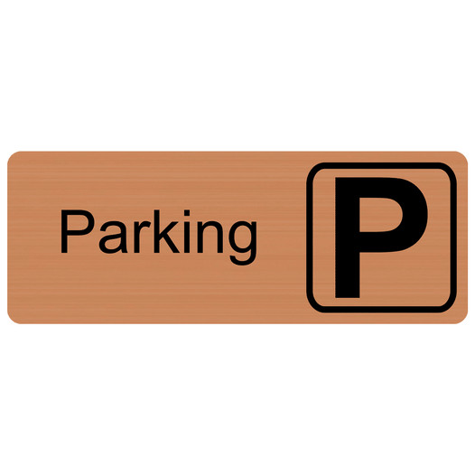 Copper Engraved Parking Sign with Symbol EGRE-505-SYM_Black_on_Copper