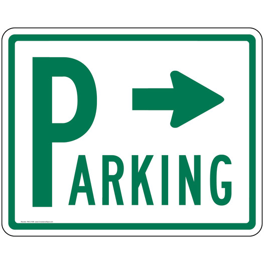 Parking Lot Sign With Right Arrow PKE-21580