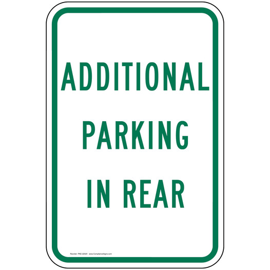 Additional Parking In Rear Sign PKE-22020