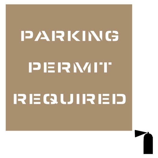 PARKING PERMIT REQUIRED Stencil NHE-19074 Parking Control