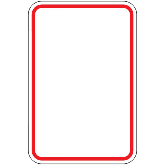 Red Border Blank Write-On Sign PKE-RED-BORDER-BLANK Parking Control