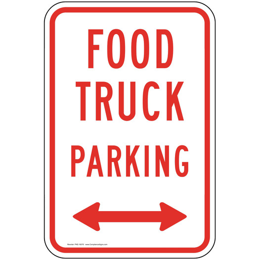 Food Truck Parking Sign with Arrows PKE-18370