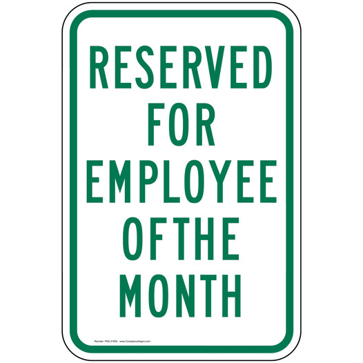 Employee Of The Month Sign for Parking Control PKE-21855