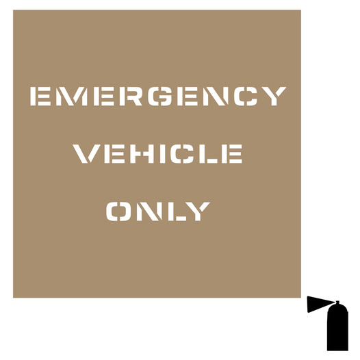 EMERGENCY VEHICLE ONLY Stencil NHE-19064 Parking Reserved