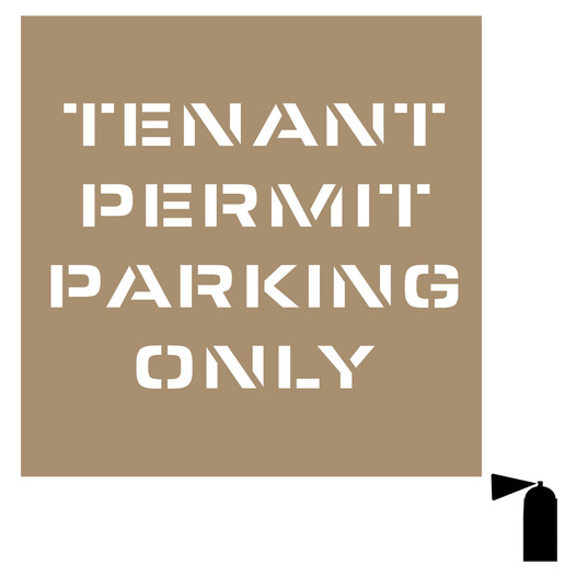 TENANT PERMIT PARKING ONLY Stencil NHE-19071 Parking Reserved