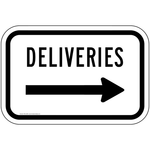 Deliveries Sign With Right Arrow PKE-22095