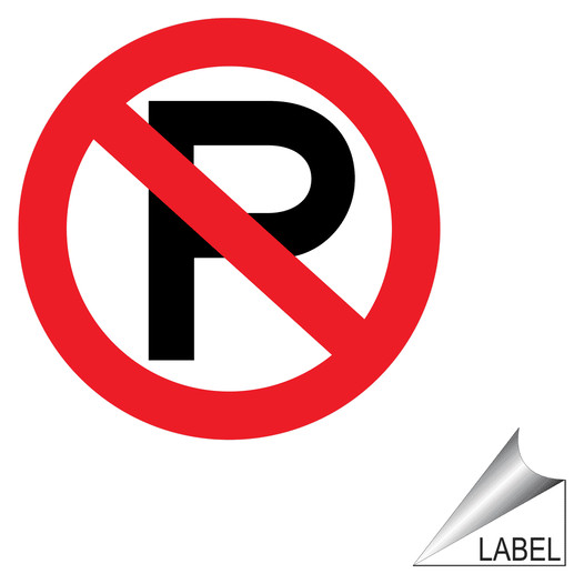 No Parking Graphic Label LABEL-PROHIB-133 Parking Not Allowed