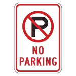 Reflective No Parking Sign With Symbol