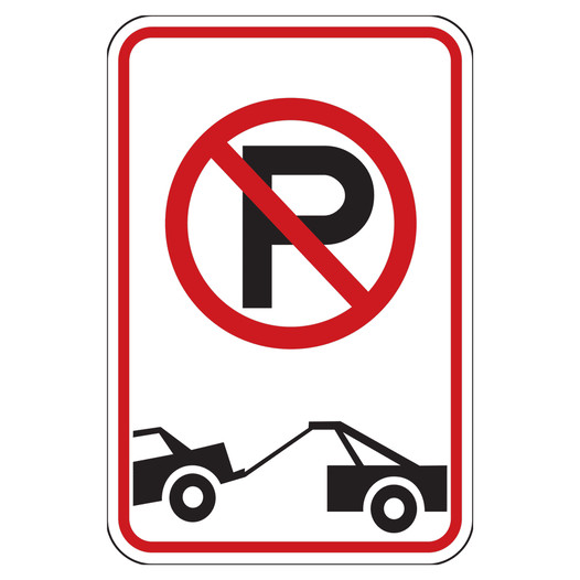 Reflective No Parking And Tow Away Symbols Sign CS846982