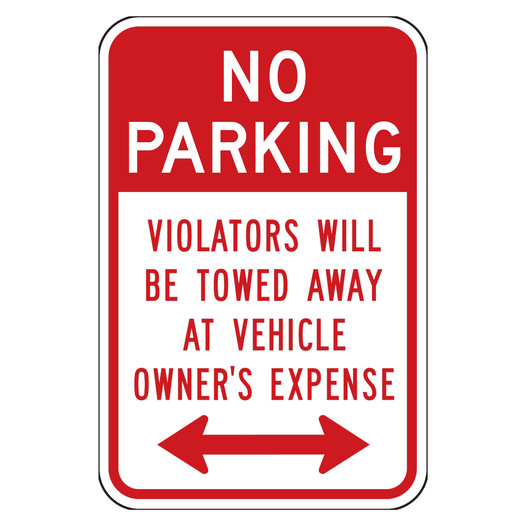 Reflective No Parking Violators Will Be Towed Sign CS953398
