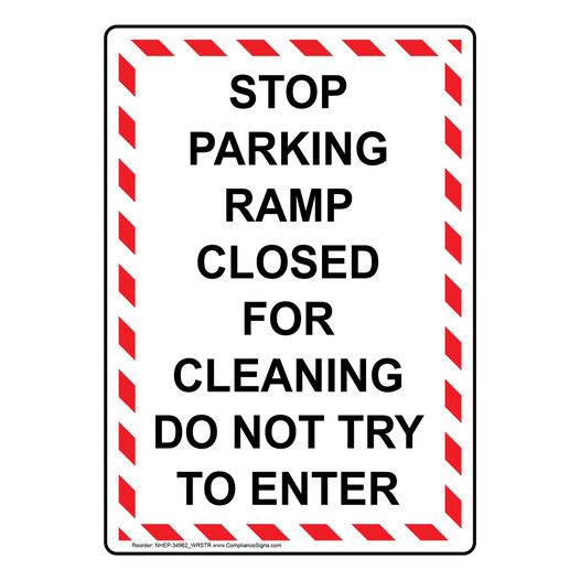 Portrait Stop Parking Ramp Closed For Sign NHEP-34962_WRSTR