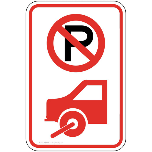 No Parking, Auto Boot Sign With Symbol PKE-18480