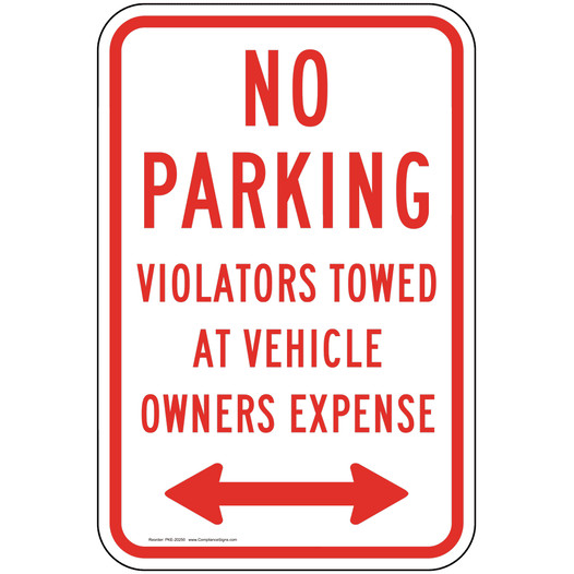 Violators Towed Sign with Arrows PKE-20250