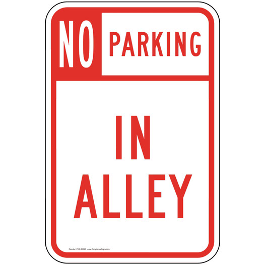 No Parking In Alley Sign for Parking Control PKE-20590