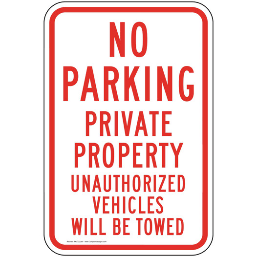 No Parking Private Property Sign PKE-22280
