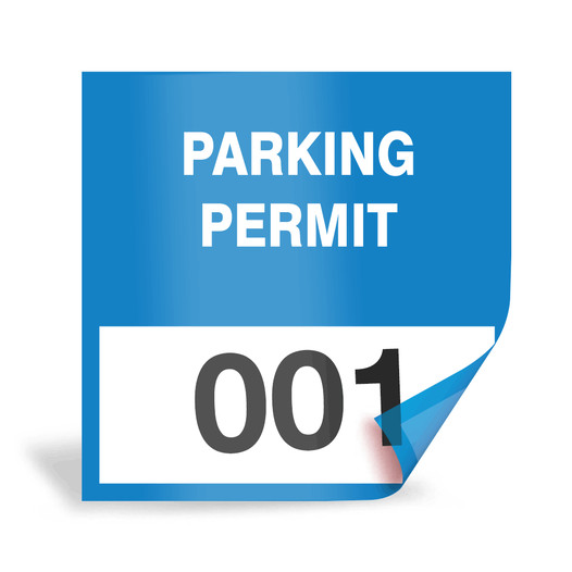Blue Parking Permit 200-299 Window Cling Permit CS766906