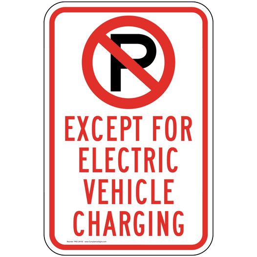 Portrait Except For Electric Vehicle Reflective Sign PKE-29152