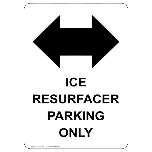 Portrait Ice Resurfacer Parking Only Sign With Symbol NHEP-37866