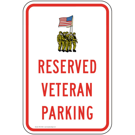 Reserved Veteran Parking Sign for Parking Control PKE-18253
