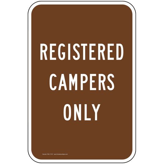 Registered Campers Only Sign for Recreation PKE-17197