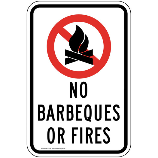 No Barbeques Or Fires Sign for Recreation