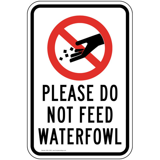 Please Do Not Feed Waterfowl Sign PKE-17259