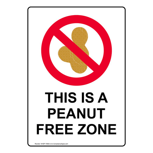Portrait This Is A Peanut Free Zone Sign With Symbol NHEP-15656