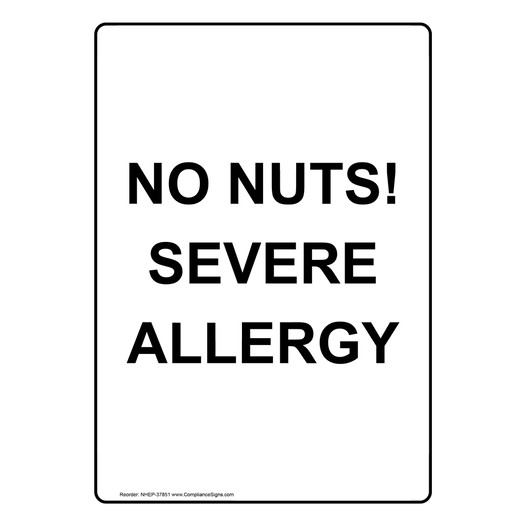 Portrait No Nuts! Severe Allergy Sign NHEP-37851