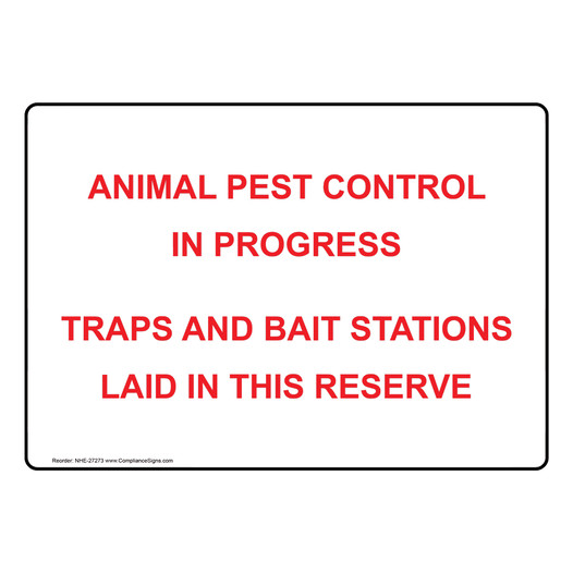 Animal Pest Control In Progress Sign NHE-27273