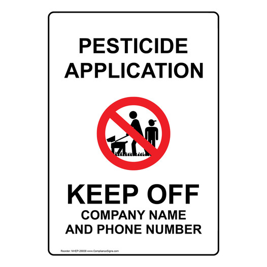 Portrait Pesticide Application Keep Sign With Symbol NHEP-26938