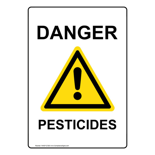Portrait Danger Pesticides Sign With Symbol NHEP-27283