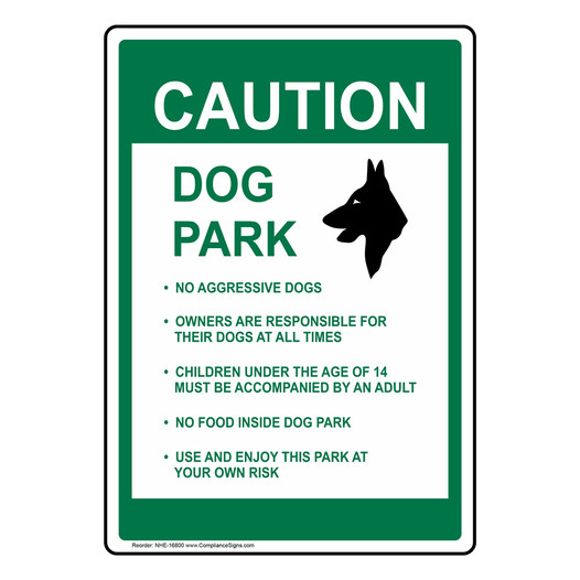 Dog Park Rules Sign With Symbol NHE-16800