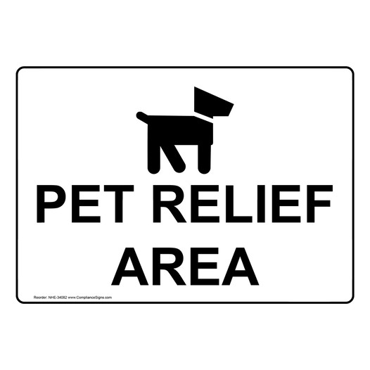 Pet Relief Area Sign With Symbol NHE-34082