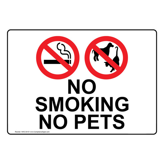 No Smoking No Pets Sign With Symbol NHE-34141