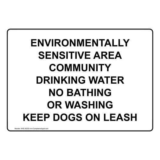Environmentally Sensitive Area Community Drinking Sign NHE-34230