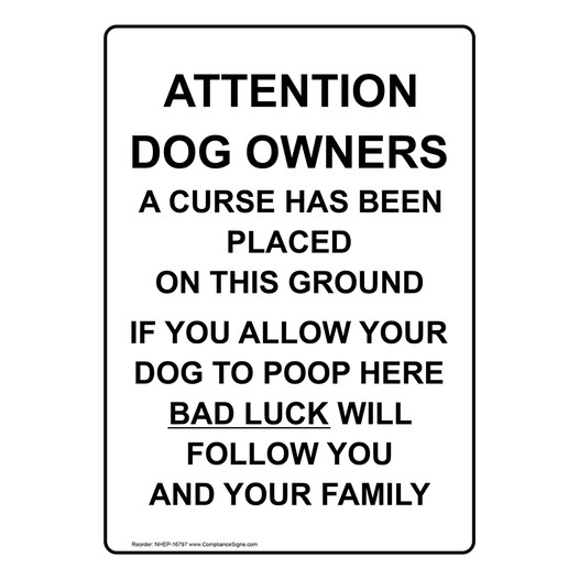 Portrait Attention Dog Owners A Curse Has Been Sign NHEP-16797