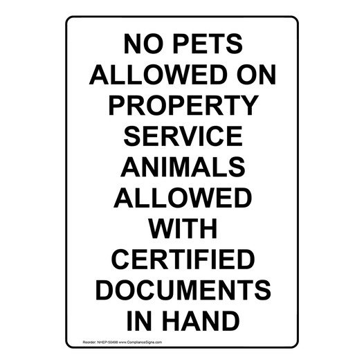 Portrait NO PETS ALLOWED ON PROPERTY Sign NHEP-50498