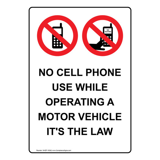 Portrait No Cell Phone Use While Sign With Symbol NHEP-16392