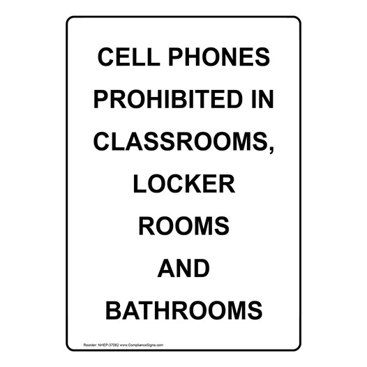 Portrait Cell Phones Prohibited In Classrooms, Sign NHEP-37082