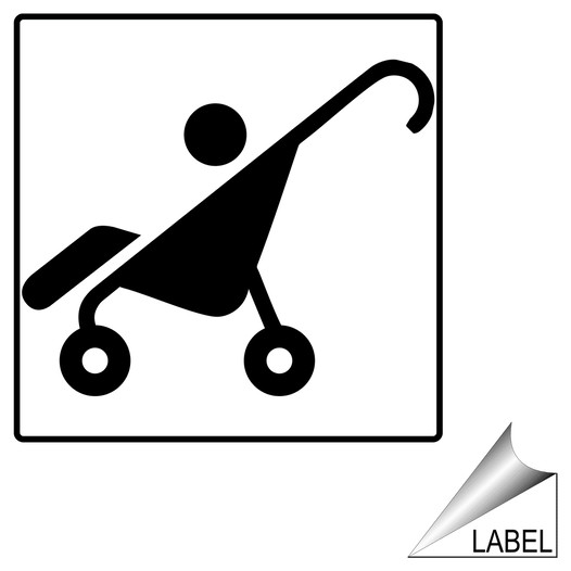 Stroller Symbol Label LABEL-SYM-82 Children / School Safety