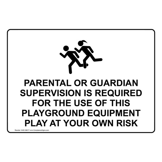 Parental Or Guardian Supervision Sign With Symbol NHE-36617