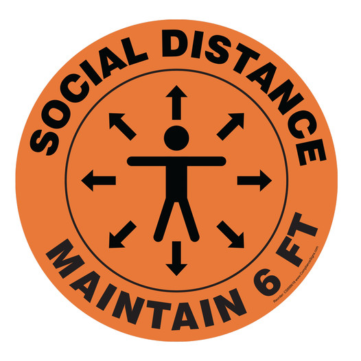 Social Distance Maintain 6 Feet Floor Label CS898619