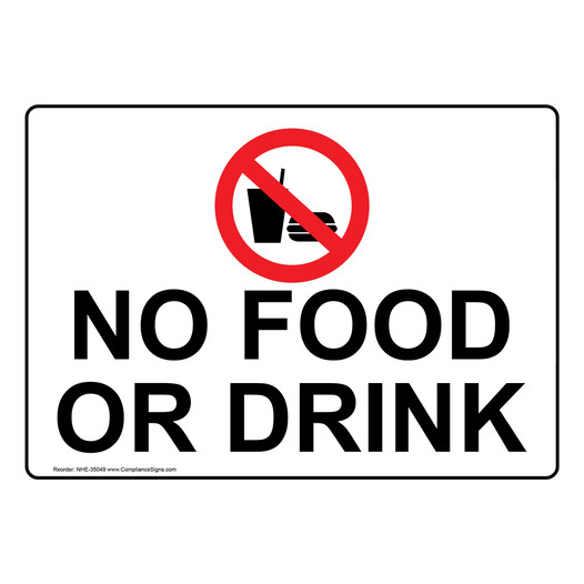 No Food Or Drink Sign With Symbol NHE-35049