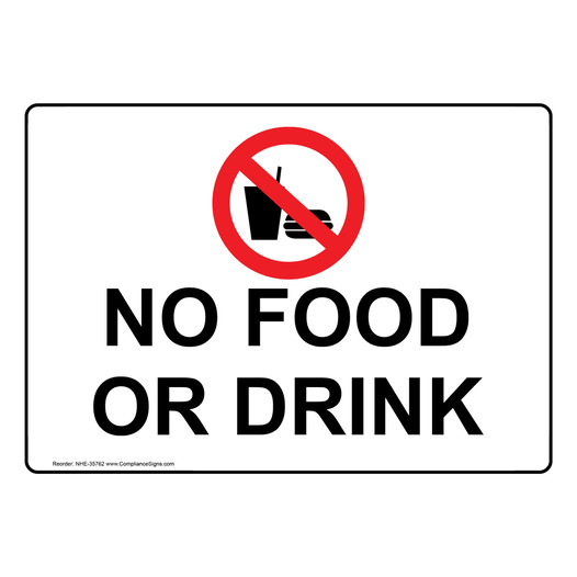No Food Or Drink Sign With Symbol NHE-35762