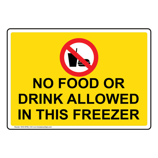 No Food Or Drink Allowed In This Sign With Symbol NHE-35765_YLW