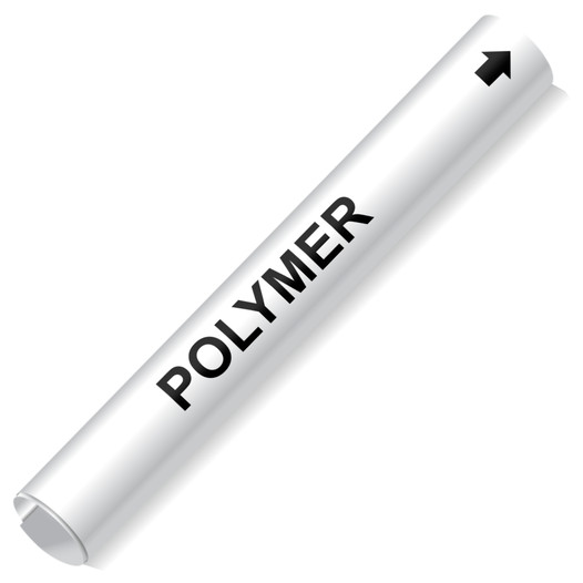 Coiled Black-on-White Polymer Pipe Marker CS417430