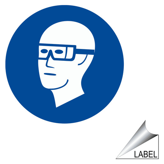 [Graphic] Safety Glasses Label LABEL-CIRCLE-26-b PPE PPE - Eye