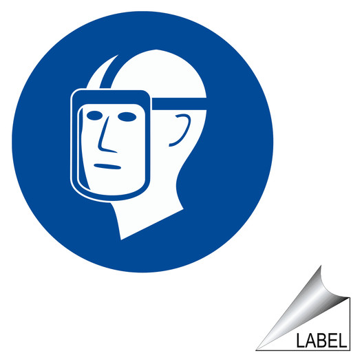 Face Shield Symbol Label LABEL-CIRCLE-27-R PPE - Eye